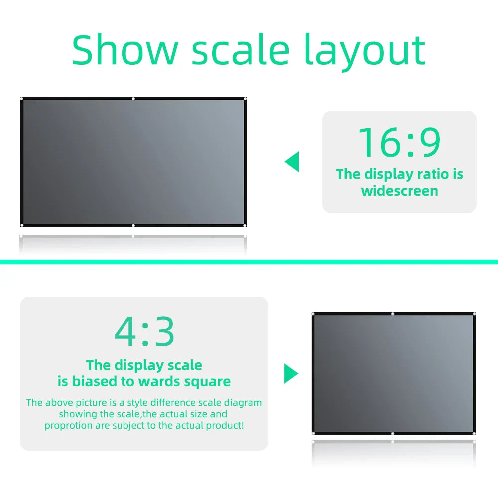 Projector Screen 16:9 Metal Anti Light Curtain