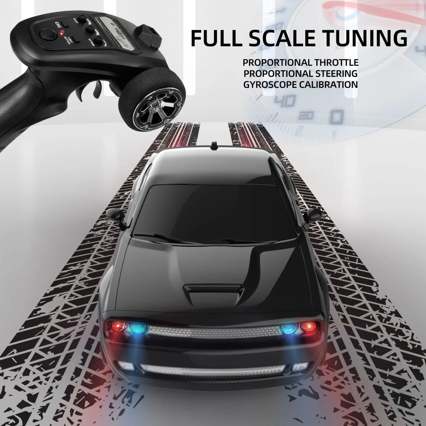 1*Challenger Rc Car Fully Proportional 4WD Gyroscope Drift Car