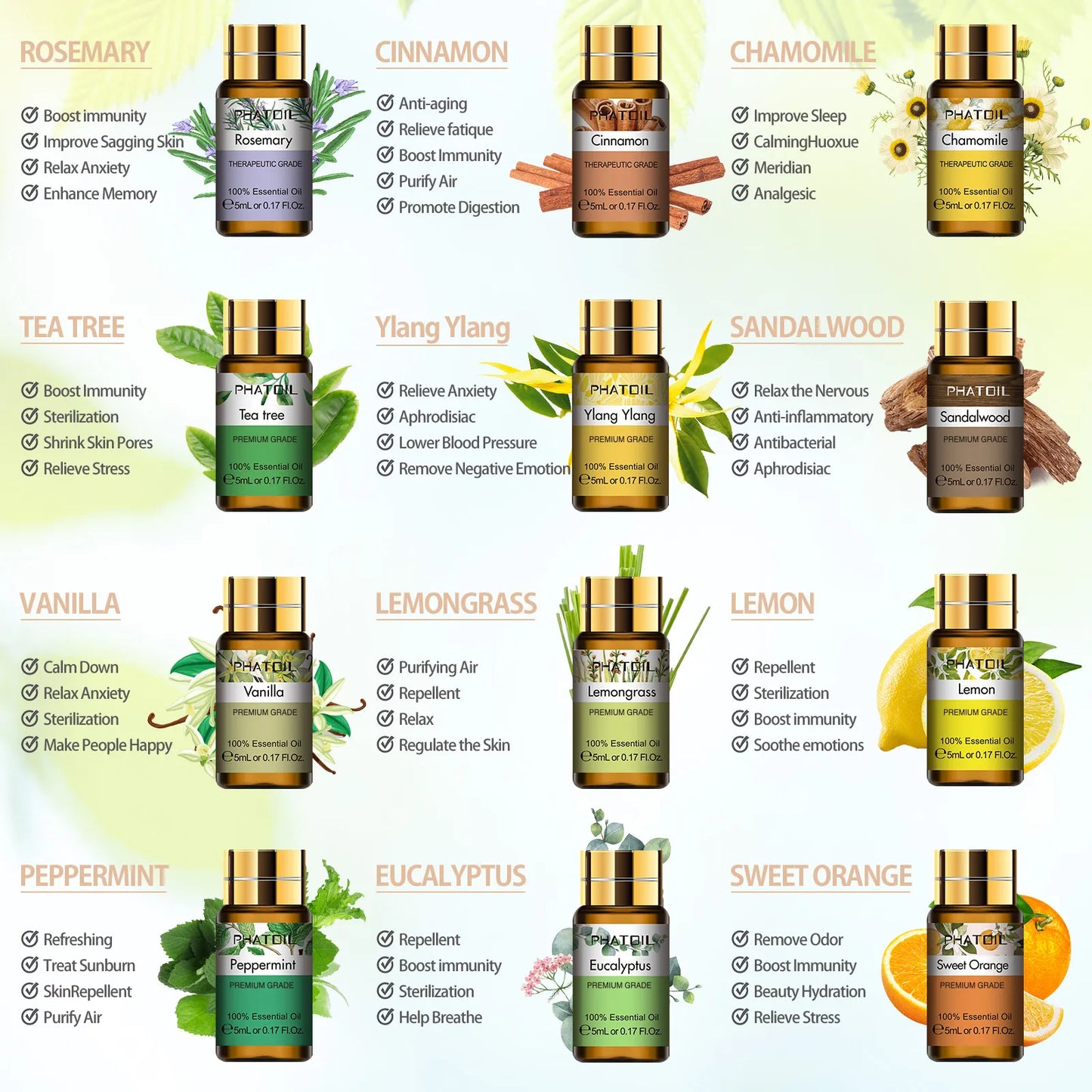 Pure Essential Oils 15pcs