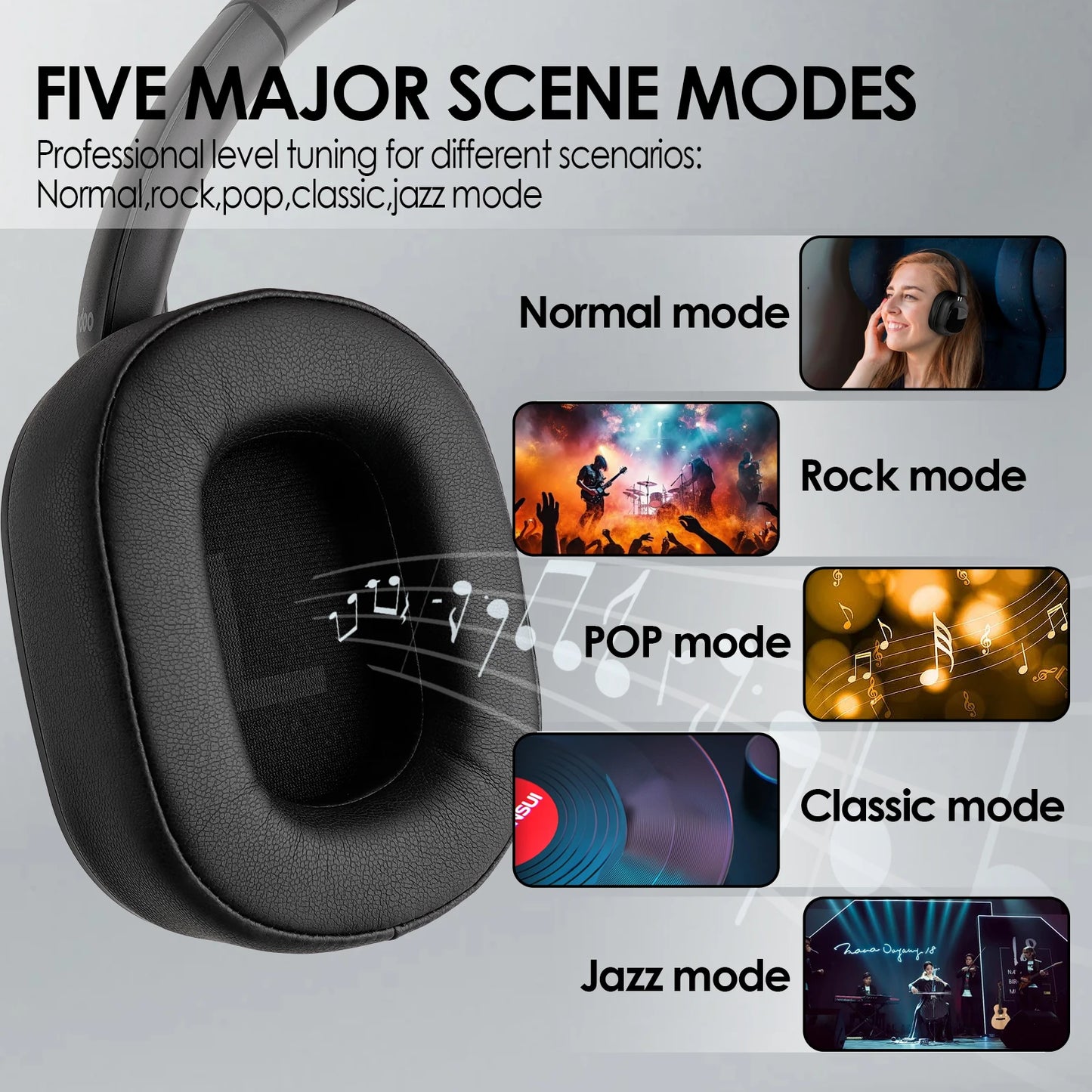 Stakexsindoo Hybrid Wireless Headphone, Active Noise Cancelling Headphones