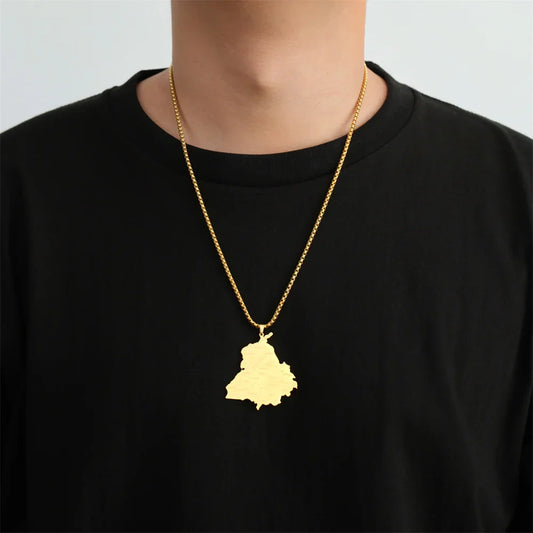 Punjab Map (Gold & Silver)