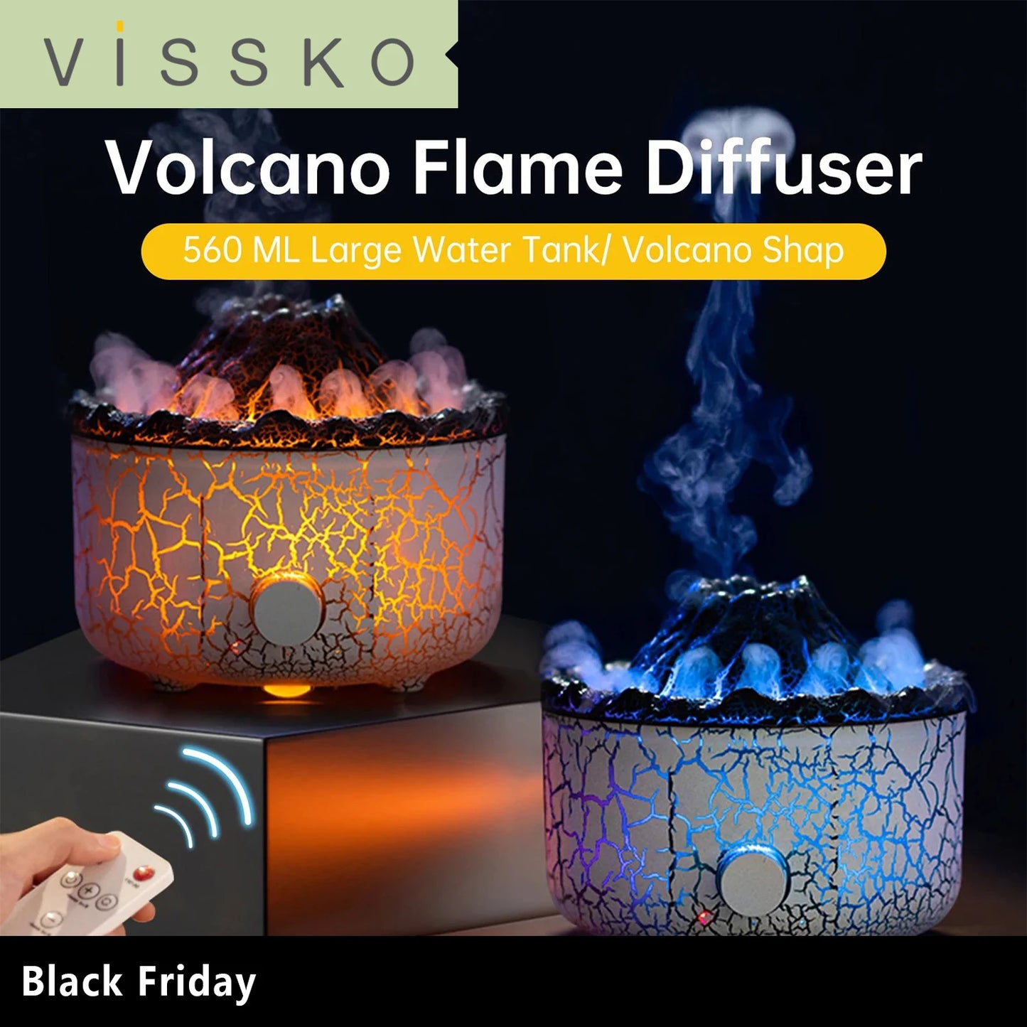 1**Volcano Humidifiers Diffuser With Remote Control