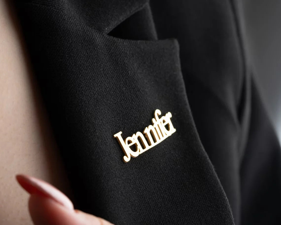 Personalized Nameplate Brooch Custom Unisex Blazer Holder