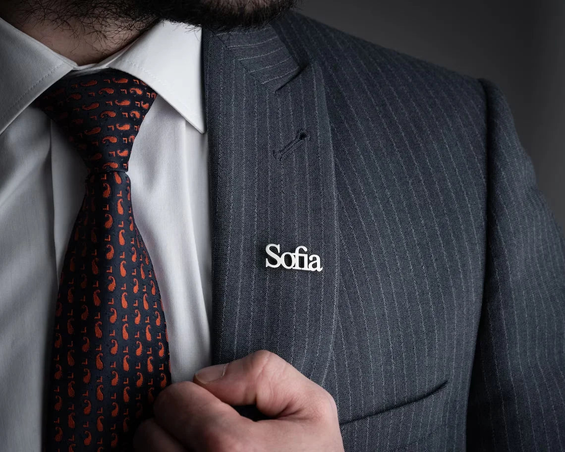 Personalized Nameplate Brooch Custom Unisex Blazer Holder