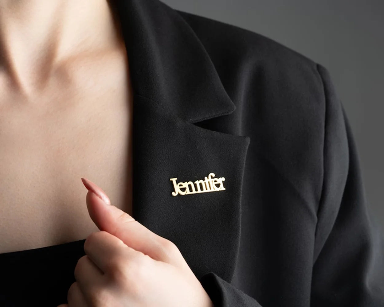 Personalized Nameplate Brooch Custom Unisex Blazer Holder