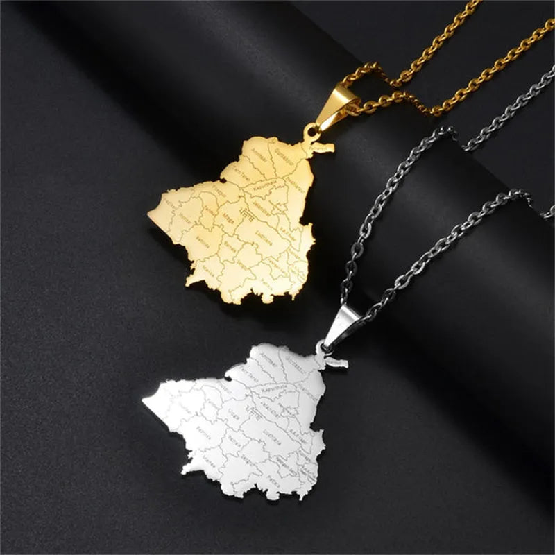 Punjab Map (Gold & Silver)