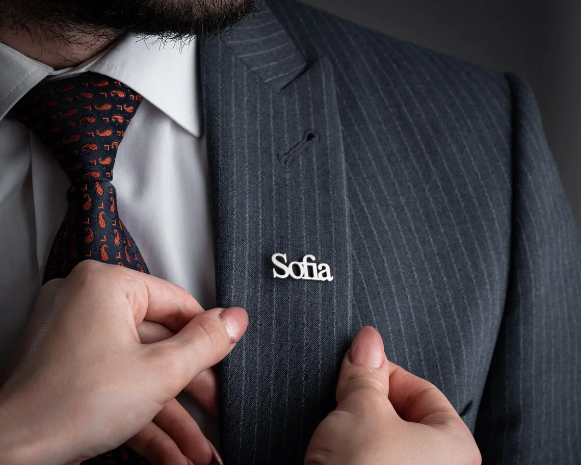 Personalized Nameplate Brooch Custom Unisex Blazer Holder