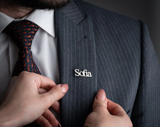 Personalized Nameplate Brooch Custom Unisex Blazer Holder