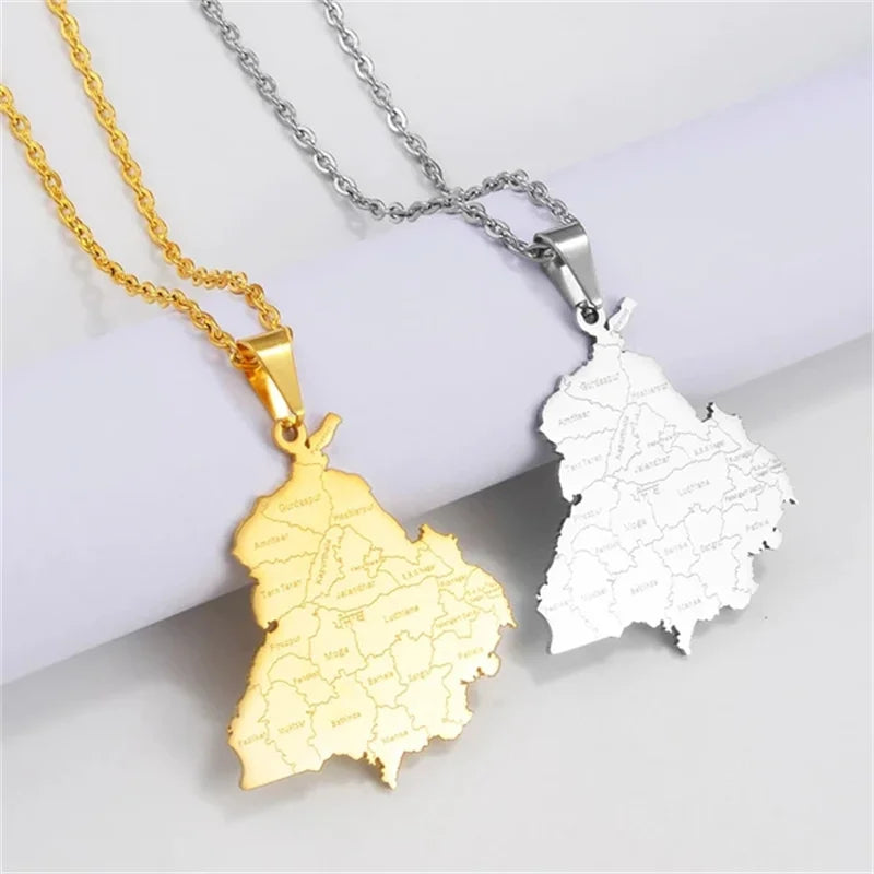 Punjab Map (Gold & Silver)
