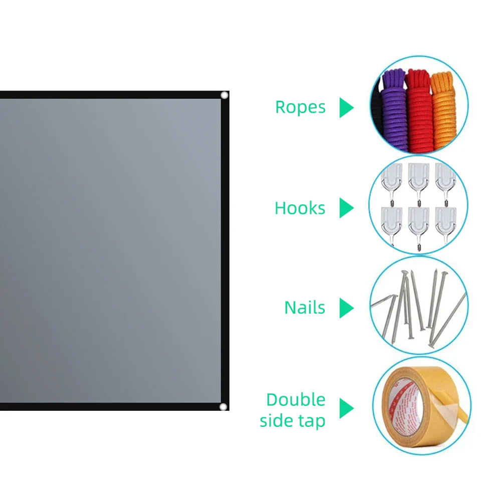 Projector Screen 16:9 Metal Anti Light Curtain