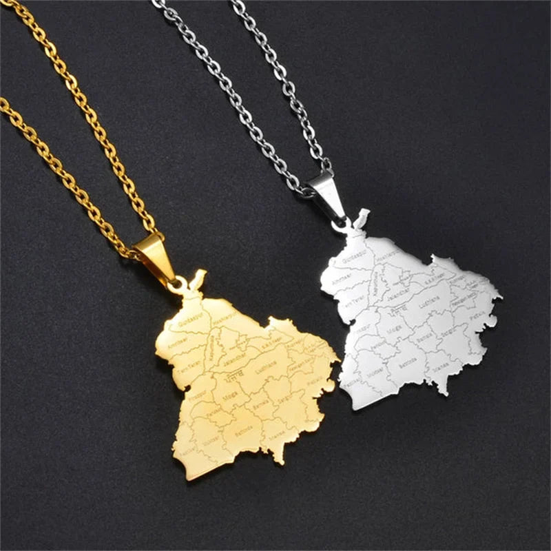 Punjab Map (Gold & Silver)