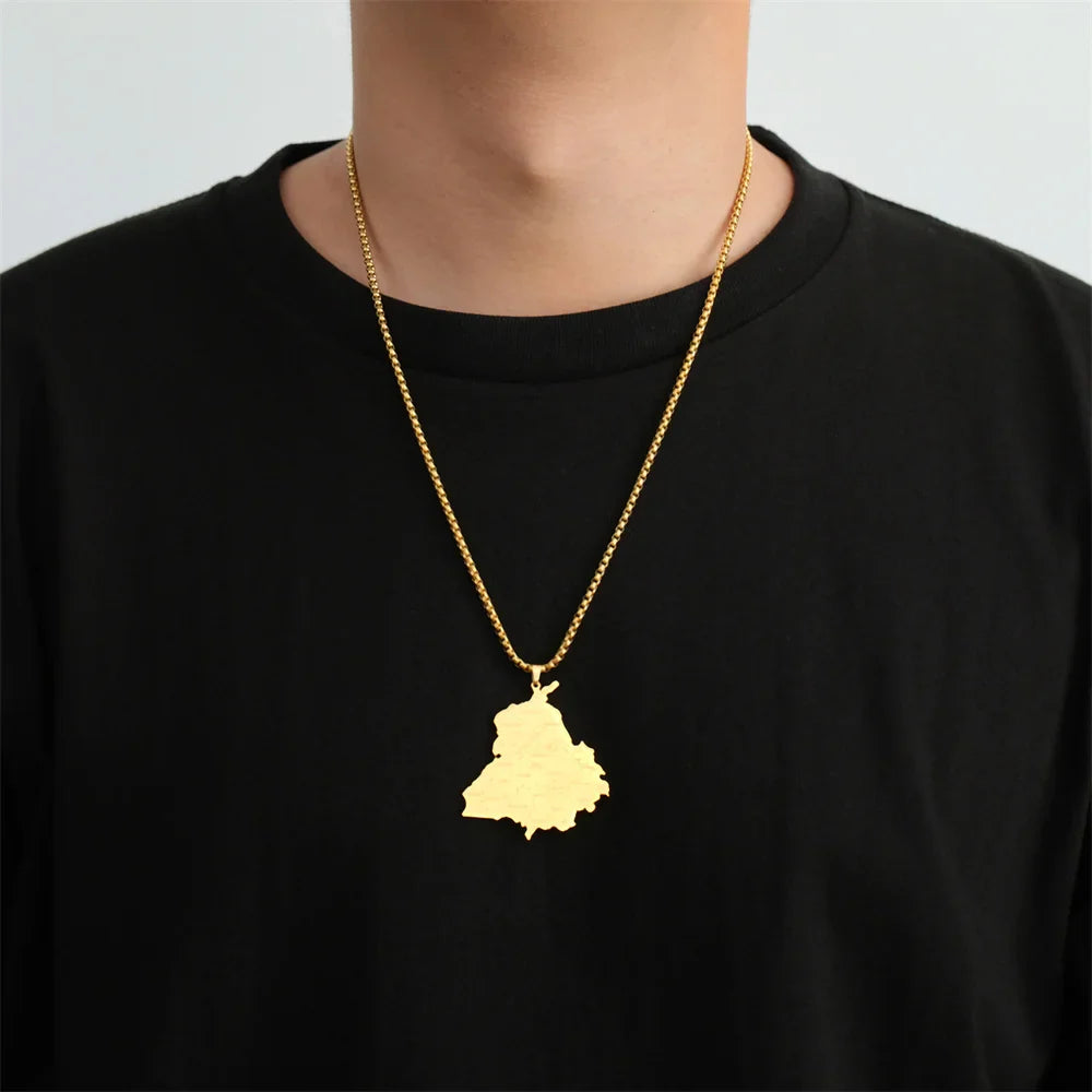 Punjab Map (Gold & Silver)